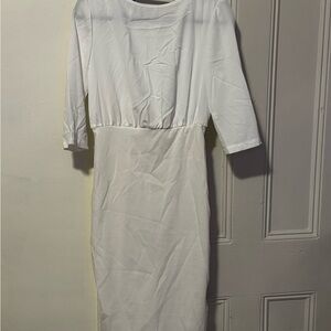 SHEIN Elegant White Long Sleeve Dress